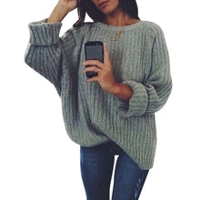 Load image into Gallery viewer, LASPERAL Women Solid O Neck Knitted Sweater 2019 Autumn Winter Fashion Female Pullover Sweaters Ladies Loose Knitwear Dropship