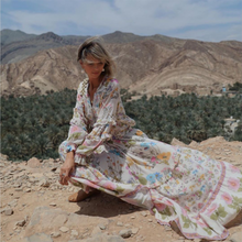 Load image into Gallery viewer, Boho Shirt Top Women Long Sleeve Floral Plus Size Tops Shirt Hollow Out Beach Elegant Shirt Femme Clothes Summer Party Top