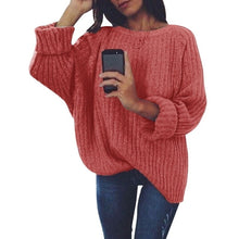 Load image into Gallery viewer, LASPERAL Women Solid O Neck Knitted Sweater 2019 Autumn Winter Fashion Female Pullover Sweaters Ladies Loose Knitwear Dropship
