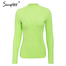 Load image into Gallery viewer, Simplee Knitted jumper sweater women autumn winter Long sleeve top turtleneck female sweater ladies bestmatch pullover jumpers
