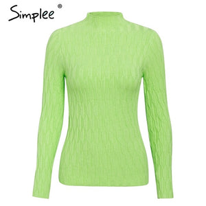 Simplee Knitted jumper sweater women autumn winter Long sleeve top turtleneck female sweater ladies bestmatch pullover jumpers