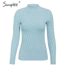 Load image into Gallery viewer, Simplee Knitted jumper sweater women autumn winter Long sleeve top turtleneck female sweater ladies bestmatch pullover jumpers
