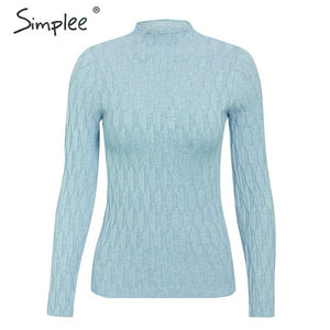 Simplee Knitted jumper sweater women autumn winter Long sleeve top turtleneck female sweater ladies bestmatch pullover jumpers