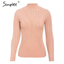 Load image into Gallery viewer, Simplee Knitted jumper sweater women autumn winter Long sleeve top turtleneck female sweater ladies bestmatch pullover jumpers
