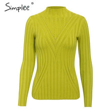 Load image into Gallery viewer, Simplee Knitted jumper sweater women autumn winter Long sleeve top turtleneck female sweater ladies bestmatch pullover jumpers
