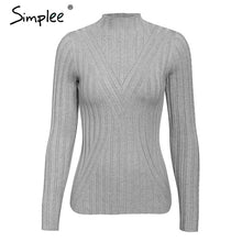 Load image into Gallery viewer, Simplee Knitted jumper sweater women autumn winter Long sleeve top turtleneck female sweater ladies bestmatch pullover jumpers
