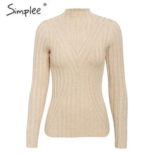 Load image into Gallery viewer, Simplee Knitted jumper sweater women autumn winter Long sleeve top turtleneck female sweater ladies bestmatch pullover jumpers
