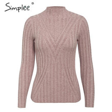 Load image into Gallery viewer, Simplee Knitted jumper sweater women autumn winter Long sleeve top turtleneck female sweater ladies bestmatch pullover jumpers
