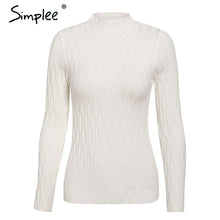 Load image into Gallery viewer, Simplee Knitted jumper sweater women autumn winter Long sleeve top turtleneck female sweater ladies bestmatch pullover jumpers
