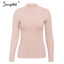 Load image into Gallery viewer, Simplee Knitted jumper sweater women autumn winter Long sleeve top turtleneck female sweater ladies bestmatch pullover jumpers
