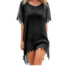 Load image into Gallery viewer, 2019 New Chiffon Tassels Beach Wear Women Swimsuit Cover Up Swimwear Bathing Suits Summer Mini Dress Loose Solid Pareo Cover Ups
